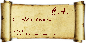 Czigán Avarka névjegykártya